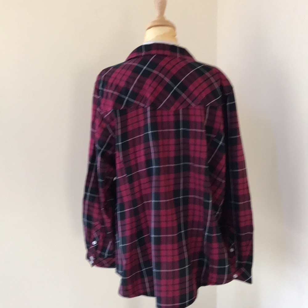 Torrid SZ 3X plaid front button cotton long sleeve shirt. - Picture 3 of 7